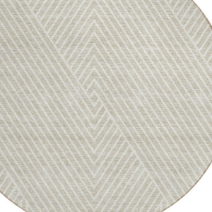 Homeroots 3' X 5' Stylish Geometric Washable Area Rug For Indoor And Outdoor Spaces - Durable & Versatile Design Beige Polyester 612102