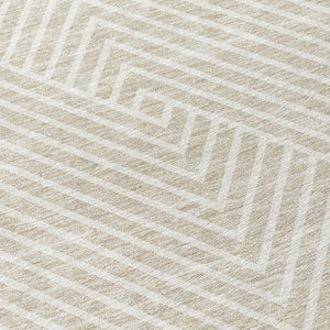 Homeroots 3' X 5' Stylish Geometric Washable Area Rug For Indoor And Outdoor Spaces - Durable & Versatile Design Beige Polyester 612102