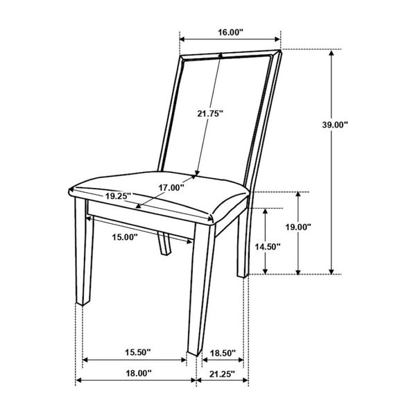 English Elm Set Of 2 Beige Upholstered Dining Chairs With Dark Grey Frame - Stylish Comfort For Any Space B016P227297-GIGA