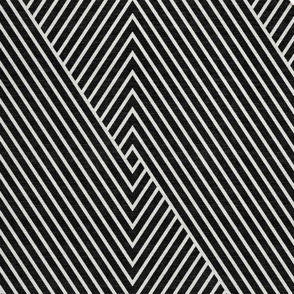 Homeroots 3' X 5' Stylish Geometric Washable Area Rug For Indoor And Outdoor Spaces - Durable & Versatile Design Black Polyester 612108