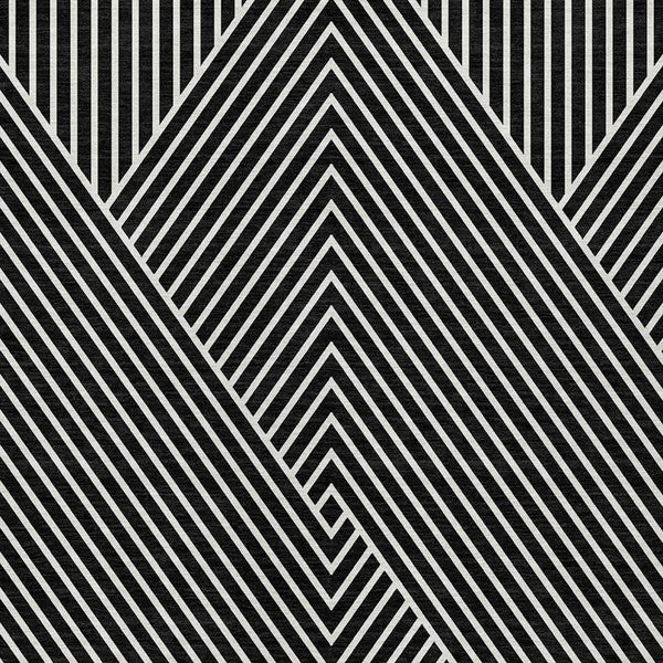 Homeroots 3' X 5' Stylish Geometric Washable Area Rug For Indoor And Outdoor Spaces - Durable & Versatile Design Black Polyester 612109