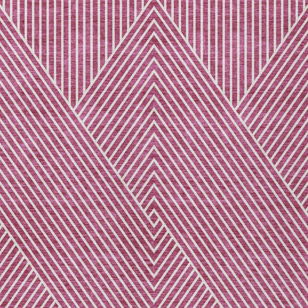 Homeroots 3' X 5' Stylish Geometric Washable Area Rug For Indoor And Outdoor Spaces - Durable & Versatile Design Blush Polyester 612112