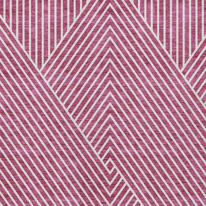 Homeroots 3' X 5' Stylish Geometric Washable Area Rug For Indoor And Outdoor Spaces - Durable & Versatile Design Blush Polyester 612112