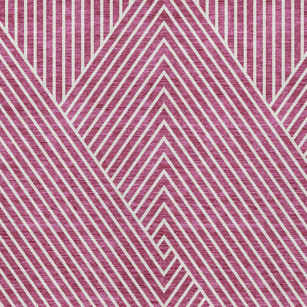 Homeroots 3' X 5' Stylish Geometric Washable Area Rug For Indoor And Outdoor Spaces - Durable & Versatile Design Blush Polyester 612112