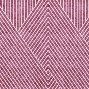 Homeroots 3' X 5' Stylish Geometric Washable Area Rug For Indoor And Outdoor Spaces - Durable & Versatile Design Blush Polyester 612113