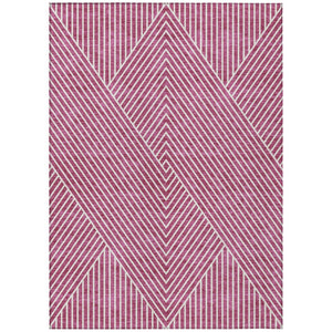 HomeRoots 5' Blush and Ivory Geometric Area Rug - Stylish, Washable Indoor/Outdoor Design for Modern Spaces 8' X 10' 612115