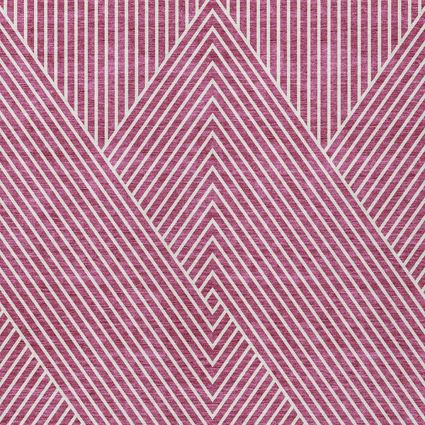 Homeroots 3' X 5' Stylish Geometric Washable Area Rug For Indoor And Outdoor Spaces - Durable & Versatile Design Blush Polyester 612116