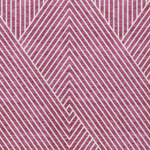 Homeroots 3' X 5' Stylish Geometric Washable Area Rug For Indoor And Outdoor Spaces - Durable & Versatile Design Blush Polyester 612117