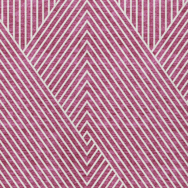 Homeroots 3' X 5' Stylish Geometric Washable Area Rug For Indoor And Outdoor Spaces - Durable & Versatile Design Blush Polyester 612117