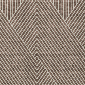 Homeroots 3' X 5' Stylish Geometric Washable Area Rug For Indoor And Outdoor Spaces - Durable & Versatile Design Brown Polyester 612119