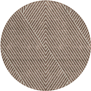 Homeroots 3' X 5' Stylish Geometric Washable Area Rug For Indoor And Outdoor Spaces - Durable & Versatile Design Brown Polyester 612120