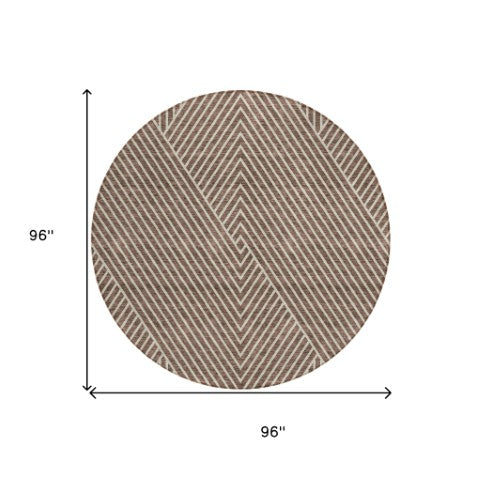 Homeroots 3' X 5' Stylish Geometric Washable Area Rug For Indoor And Outdoor Spaces - Durable & Versatile Design Brown Polyester 612120