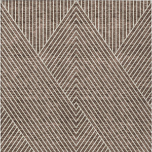 Homeroots 3' X 5' Stylish Geometric Washable Area Rug For Indoor And Outdoor Spaces - Durable & Versatile Design Brown Polyester 612122