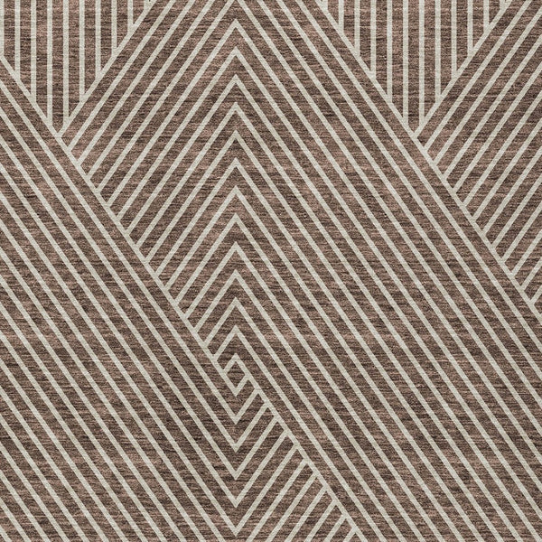 Homeroots 3' X 5' Stylish Geometric Washable Area Rug For Indoor And Outdoor Spaces - Durable & Versatile Design Brown Polyester 612122