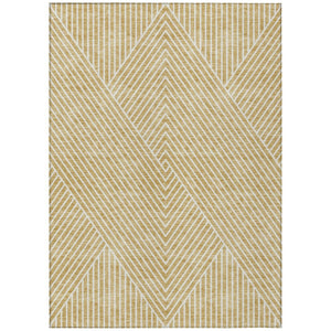 HomeRoots 5' Gold and Ivory Geometric Area Rug - Stylish, Washable Design for Indoor and Outdoor Spaces 8' X 10' 612127