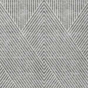 Homeroots 3' X 5' Stylish Geometric Washable Area Rug For Indoor And Outdoor Spaces - Durable & Versatile Design Gray Polyester 612130