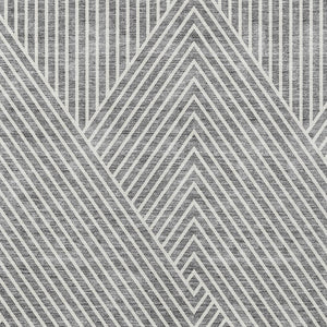 Homeroots 3' X 5' Stylish Geometric Washable Area Rug For Indoor And Outdoor Spaces - Durable & Versatile Design Gray Polyester 612130