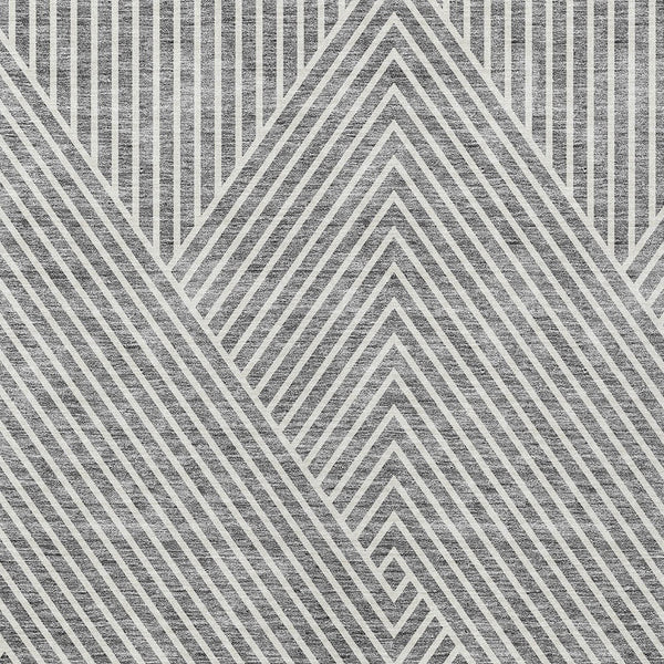 Homeroots 3' X 5' Stylish Geometric Washable Area Rug For Indoor And Outdoor Spaces - Durable & Versatile Design Gray Polyester 612130