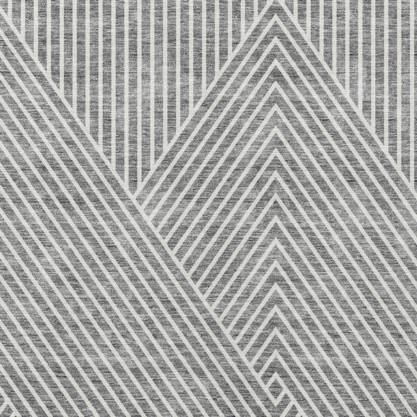 Homeroots 3' X 5' Stylish Geometric Washable Area Rug For Indoor And Outdoor Spaces - Durable & Versatile Design Gray Polyester 612133