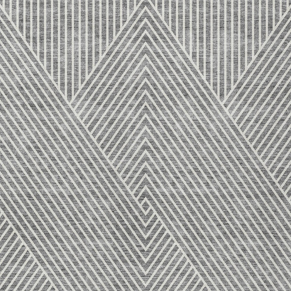 Homeroots 3' X 5' Stylish Geometric Washable Area Rug For Indoor And Outdoor Spaces - Durable & Versatile Design Gray Polyester 612134
