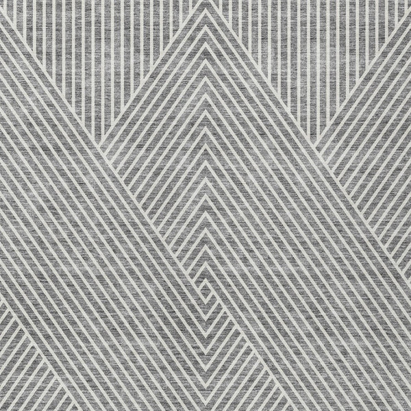 Homeroots 3' X 5' Stylish Geometric Washable Area Rug For Indoor And Outdoor Spaces - Durable & Versatile Design Gray Polyester 612135