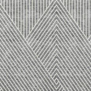 Homeroots 3' X 5' Stylish Geometric Washable Area Rug For Indoor And Outdoor Spaces - Durable & Versatile Design Gray Polyester 612135
