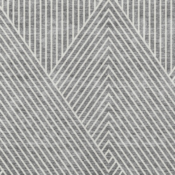 Homeroots 3' X 5' Stylish Geometric Washable Area Rug For Indoor And Outdoor Spaces - Durable & Versatile Design Gray Polyester 612135