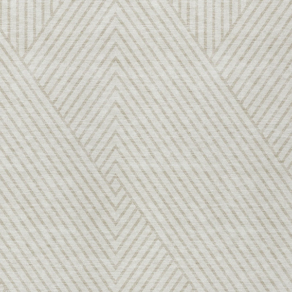 Homeroots 3' X 5' Stylish Geometric Washable Area Rug For Indoor And Outdoor Spaces - Durable & Versatile Design Ivory Polyester 612136