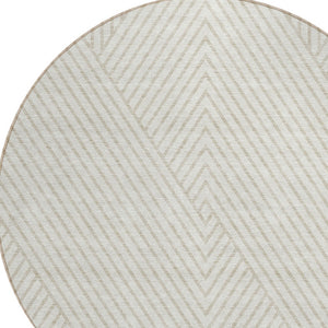 Homeroots 3' X 5' Stylish Geometric Washable Area Rug For Indoor And Outdoor Spaces - Durable & Versatile Design Ivory Polyester 612138