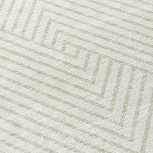 Homeroots 3' X 5' Stylish Geometric Washable Area Rug For Indoor And Outdoor Spaces - Durable & Versatile Design Ivory Polyester 612138