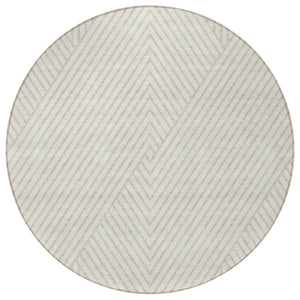 Homeroots 3' X 5' Stylish Geometric Washable Area Rug For Indoor And Outdoor Spaces - Durable & Versatile Design Ivory Polyester 612138