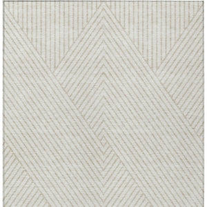 Homeroots 3' X 5' Stylish Geometric Washable Area Rug For Indoor And Outdoor Spaces - Durable & Versatile Design Ivory Polyester 612141