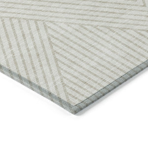 Homeroots 3' X 5' Stylish Geometric Washable Area Rug For Indoor And Outdoor Spaces - Durable & Versatile Design Ivory Polyester 612141