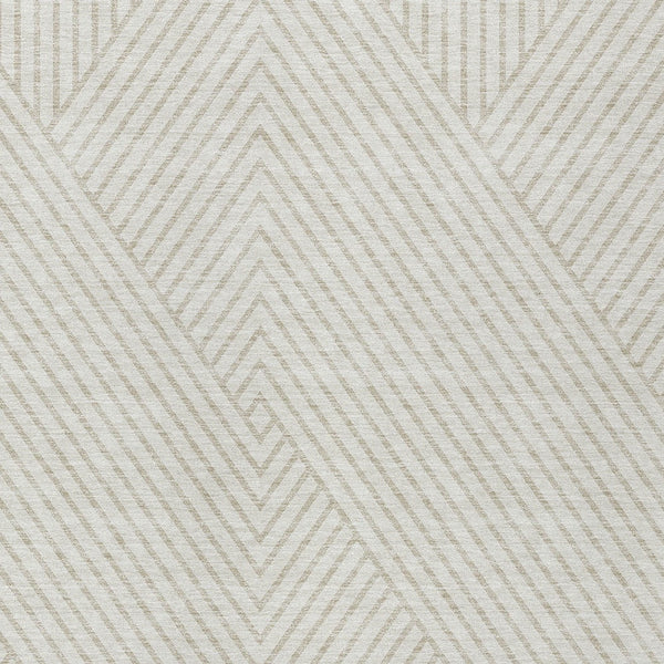 Homeroots 3' X 5' Stylish Geometric Washable Area Rug For Indoor And Outdoor Spaces - Durable & Versatile Design Ivory Polyester 612141