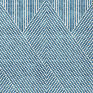 Homeroots 3' X 5' Stylish Geometric Washable Area Rug For Indoor And Outdoor Spaces - Durable & Versatile Design Teal Blue Polyester 612145