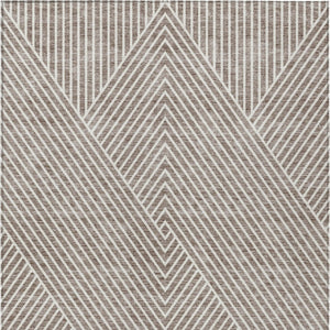 Homeroots 3' X 5' Stylish Geometric Washable Area Rug For Indoor And Outdoor Spaces - Durable & Versatile Design Taupe Polyester 612148