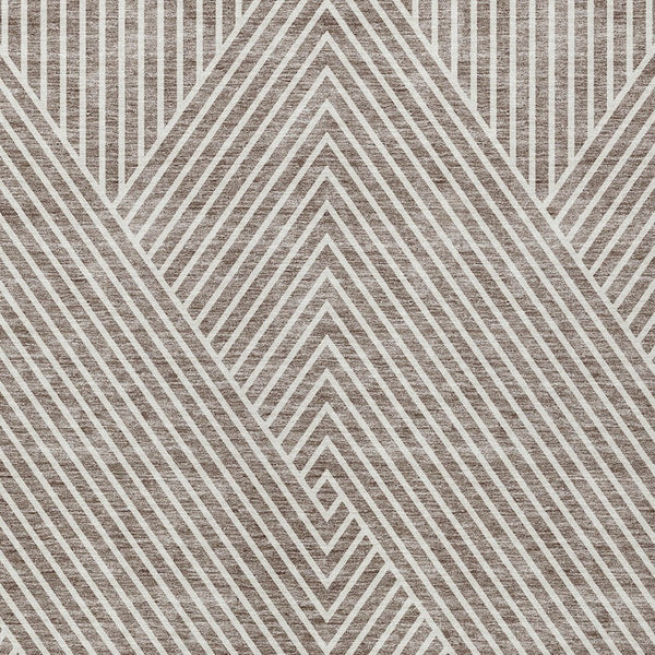 Homeroots 3' X 5' Stylish Geometric Washable Area Rug For Indoor And Outdoor Spaces - Durable & Versatile Design Taupe Polyester 612148