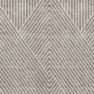 Homeroots 3' X 5' Stylish Geometric Washable Area Rug For Indoor And Outdoor Spaces - Durable & Versatile Design Taupe Polyester 612149