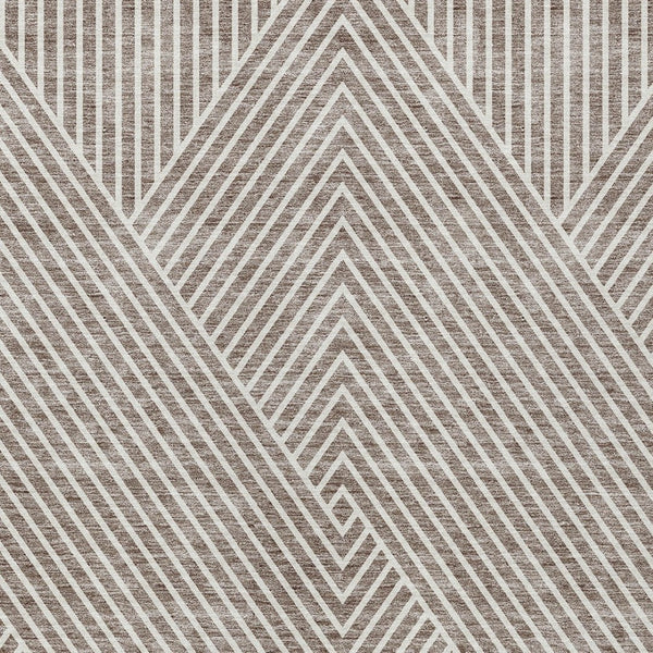Homeroots 3' X 5' Stylish Geometric Washable Area Rug For Indoor And Outdoor Spaces - Durable & Versatile Design Taupe Polyester 612149
