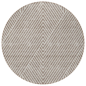 Homeroots 3' X 5' Stylish Geometric Washable Area Rug For Indoor And Outdoor Spaces - Durable & Versatile Design Taupe Polyester 612150