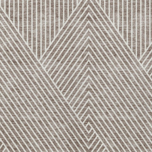 Homeroots 3' X 5' Stylish Geometric Washable Area Rug For Indoor And Outdoor Spaces - Durable & Versatile Design Taupe Polyester 612152