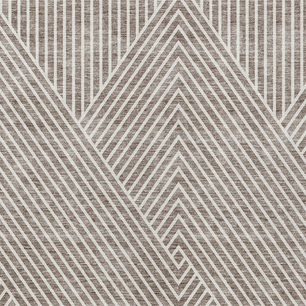 Homeroots 3' X 5' Stylish Geometric Washable Area Rug For Indoor And Outdoor Spaces - Durable & Versatile Design Taupe Polyester 612152