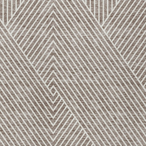 Homeroots 3' X 5' Stylish Geometric Washable Area Rug For Indoor And Outdoor Spaces - Durable & Versatile Design Taupe Polyester 612153