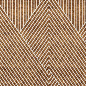 Homeroots 3' X 5' Stylish Geometric Washable Area Rug For Indoor And Outdoor Spaces - Durable & Versatile Design Terra Cotta Polyester 612155