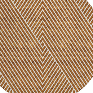 Homeroots 3' X 5' Stylish Geometric Washable Area Rug For Indoor And Outdoor Spaces - Durable & Versatile Design Terra Cotta Polyester 612156