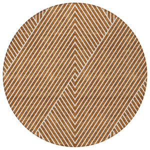 Homeroots 3' X 5' Stylish Geometric Washable Area Rug For Indoor And Outdoor Spaces - Durable & Versatile Design Terra Cotta Polyester 612156