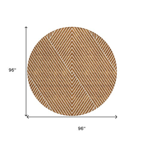 Homeroots 3' X 5' Stylish Geometric Washable Area Rug For Indoor And Outdoor Spaces - Durable & Versatile Design Terra Cotta Polyester 612156