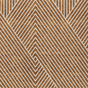 Homeroots 3' X 5' Stylish Geometric Washable Area Rug For Indoor And Outdoor Spaces - Durable & Versatile Design Terra Cotta Polyester 612157