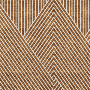 Homeroots 3' X 5' Stylish Geometric Washable Area Rug For Indoor And Outdoor Spaces - Durable & Versatile Design Terra Cotta Polyester 612158