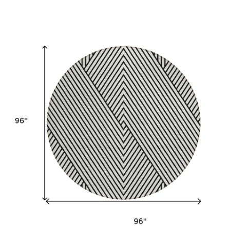 Homeroots 3' X 5' Stylish Geometric Washable Area Rug For Indoor And Outdoor Spaces - Durable & Versatile Design White Polyester 612162